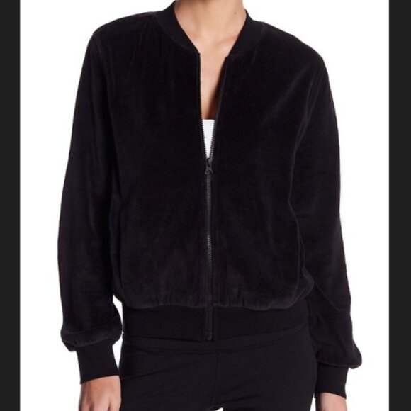 Zella Jackets & Blazers - Zella Zip Up Backflip Velour Bomber Jacket